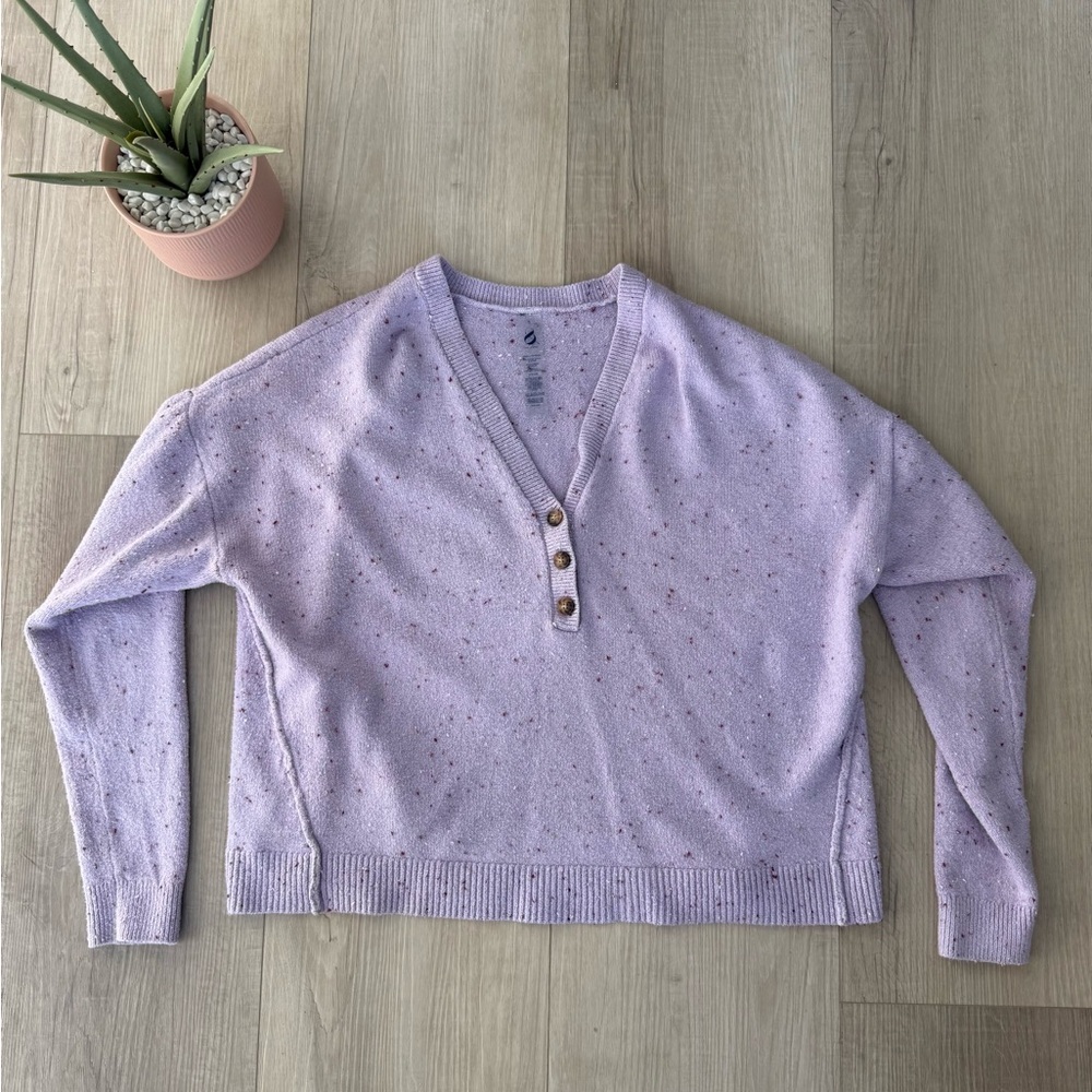 Lou & Grey Women’s Lavender Speckled loungewear cozy sweater size Small - Picture 1 of 5